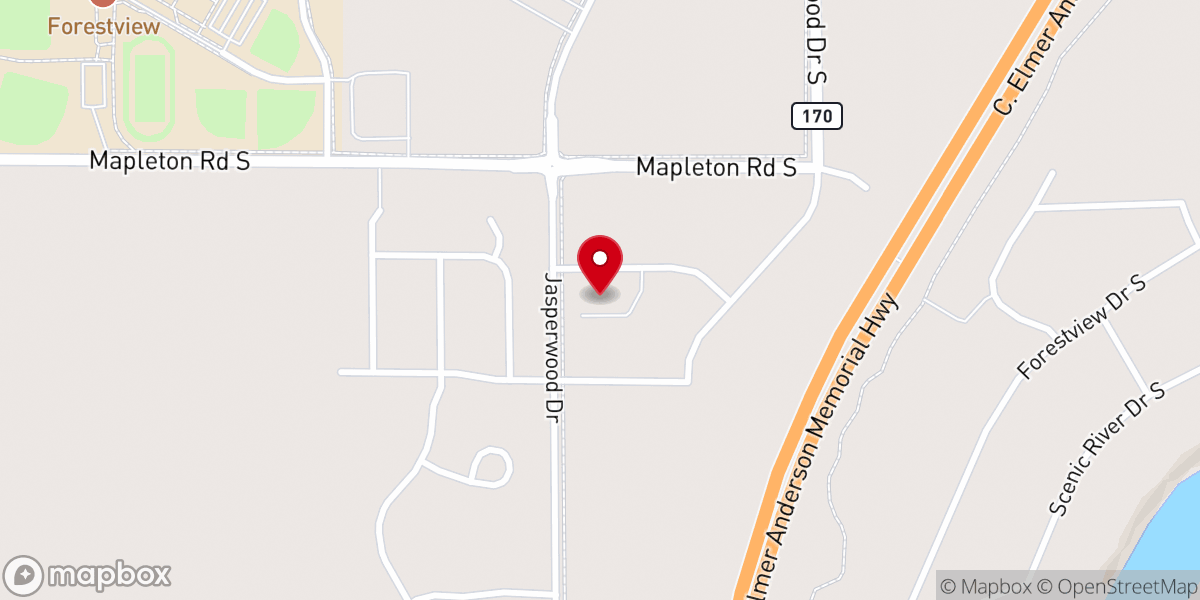 Map showing location of Prince of Peace Lutheran Church