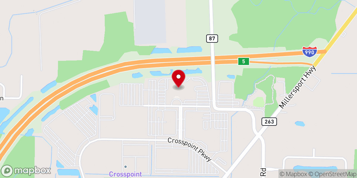 Map showing location of The Chapel, CrossPoint Campus