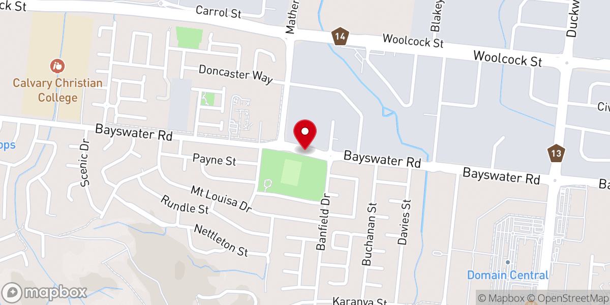 Map showing location of Mount Louisa Community Church