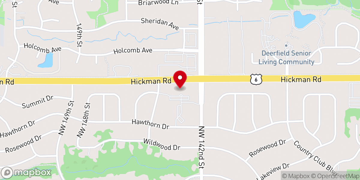 Map showing location of Heartland Presbyterian Church