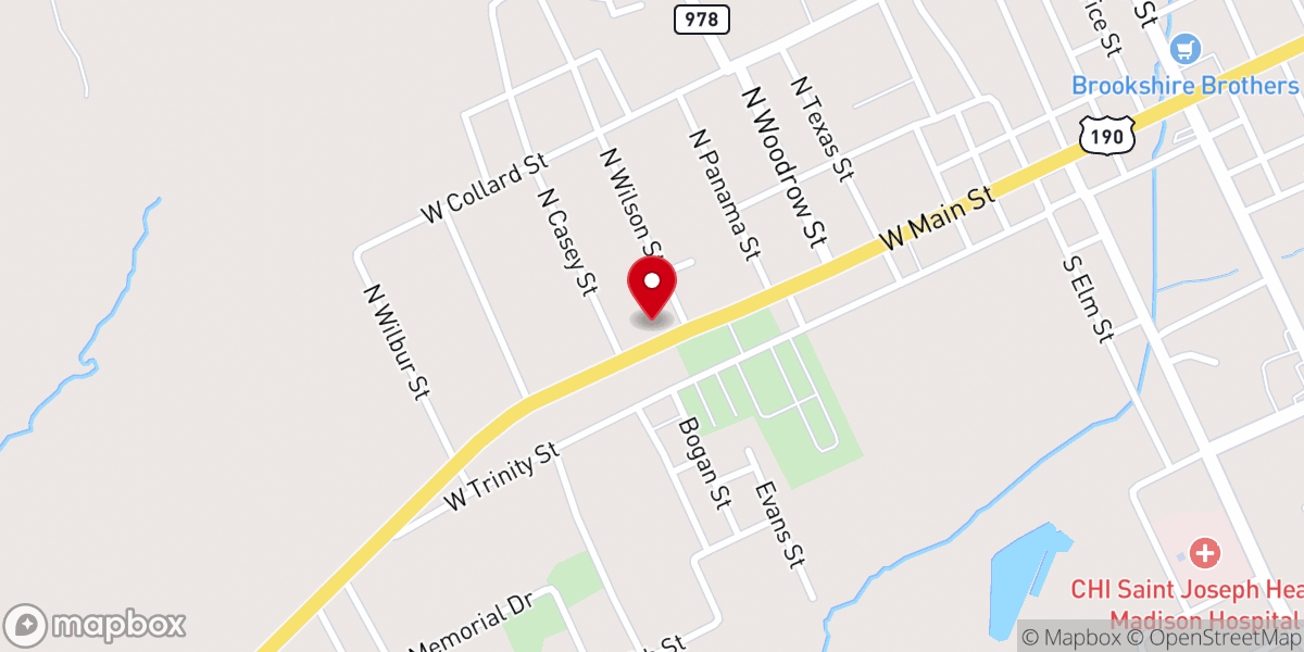 Map showing location of West Main Church of Christ