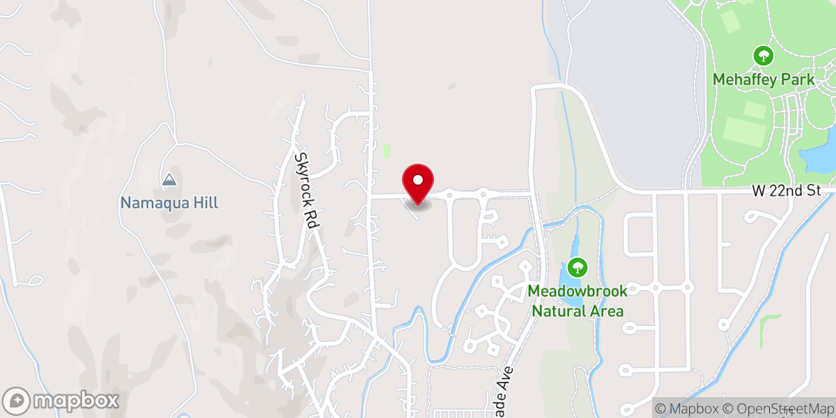 Map showing location of Foothills Baptist Church