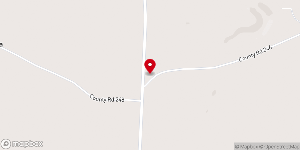 Map showing location of Pleasant Hill FWB Church