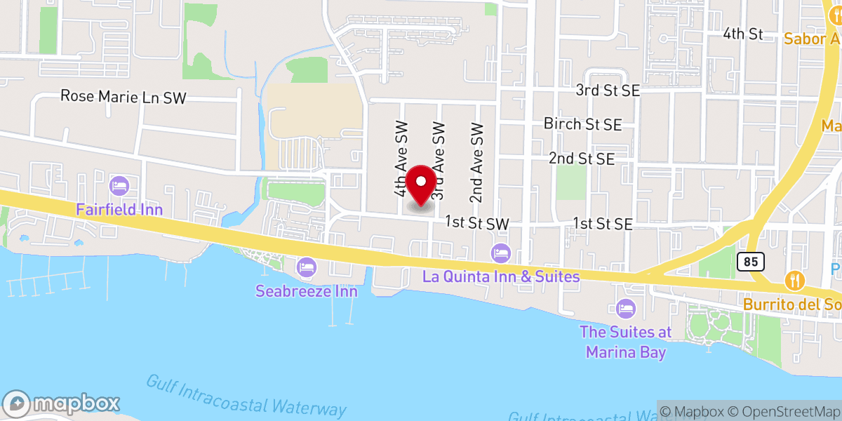 Map showing location of First Church of the Nazarene