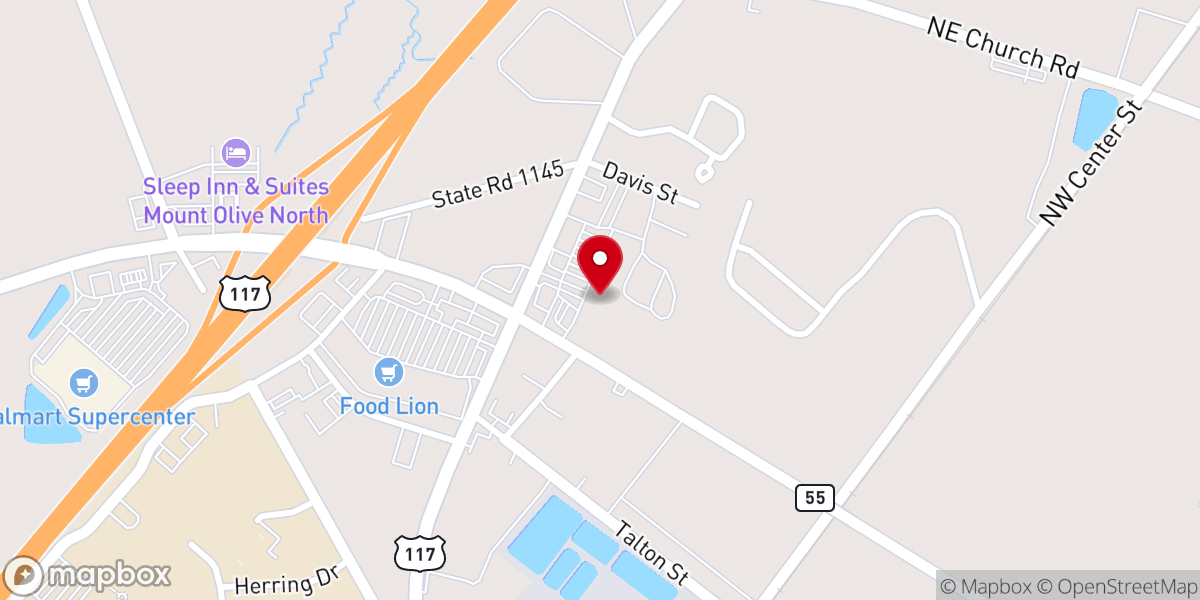 Map showing location of Zion Church