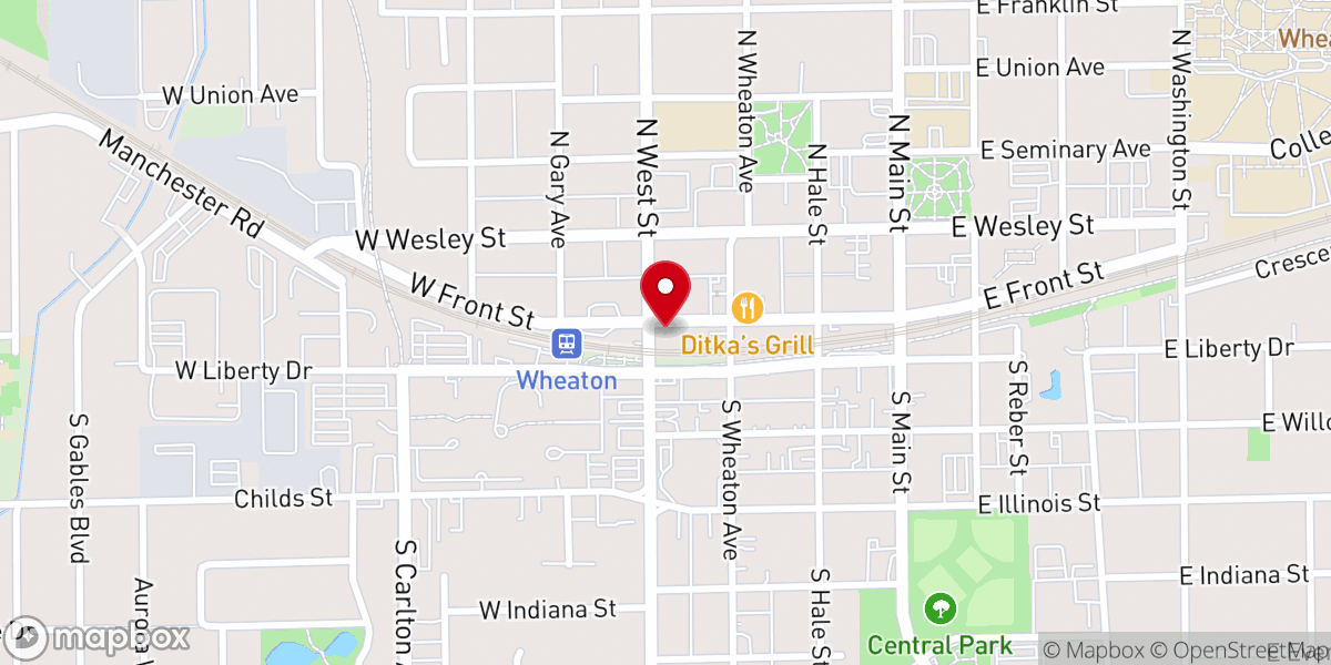 Map showing location of Missions Place | Wheaton