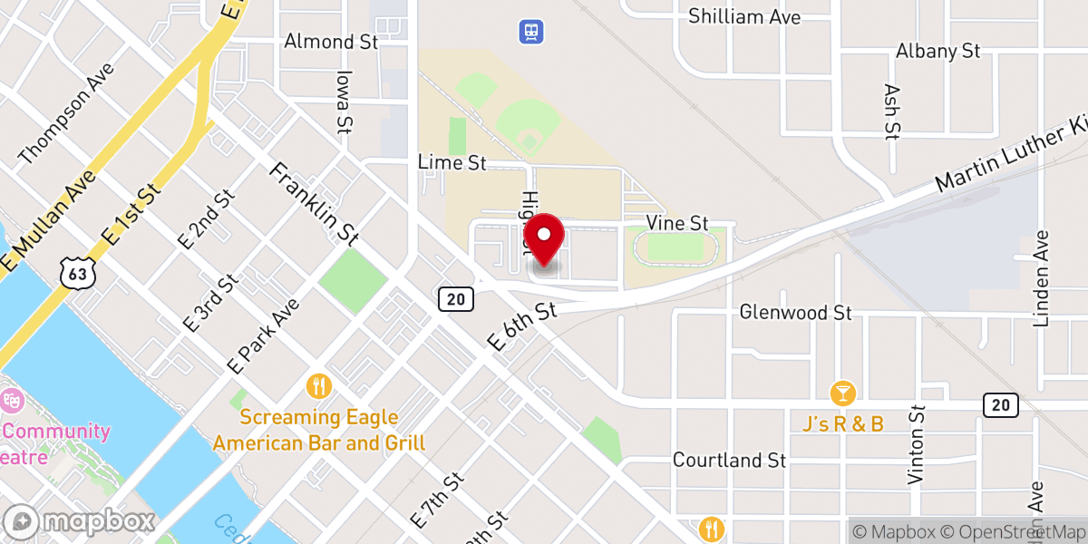 Map showing location of First Lutheran Church