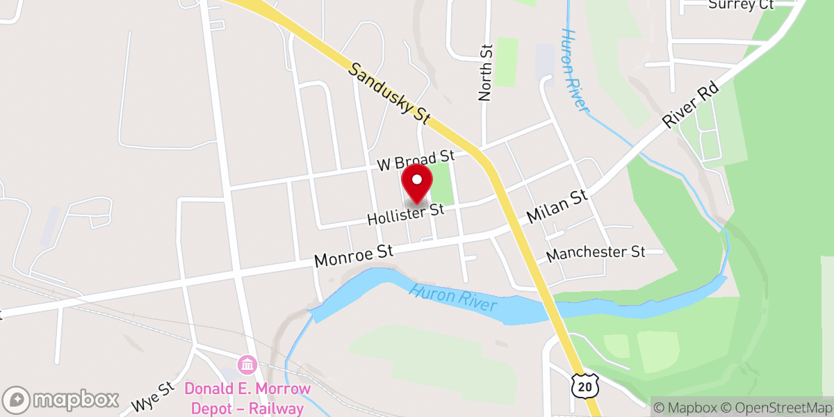 Map showing location of Monroeville Congregational UCC
