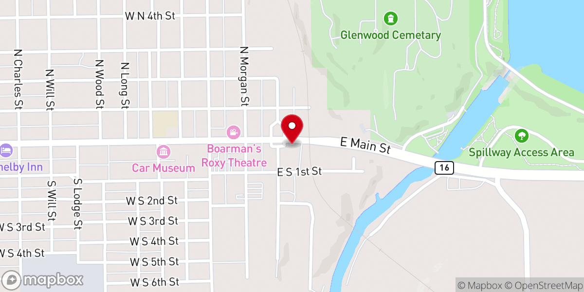 Map showing location of St John's Lutheran Church