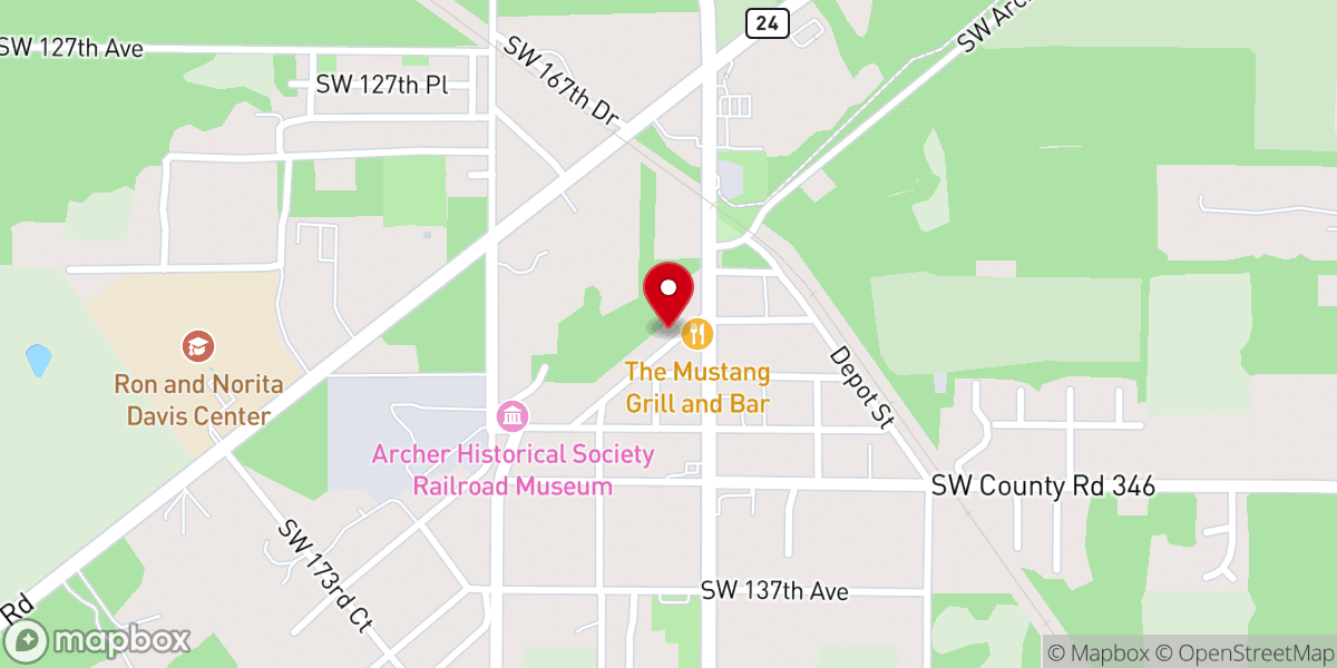 Map showing location of Church of Christ