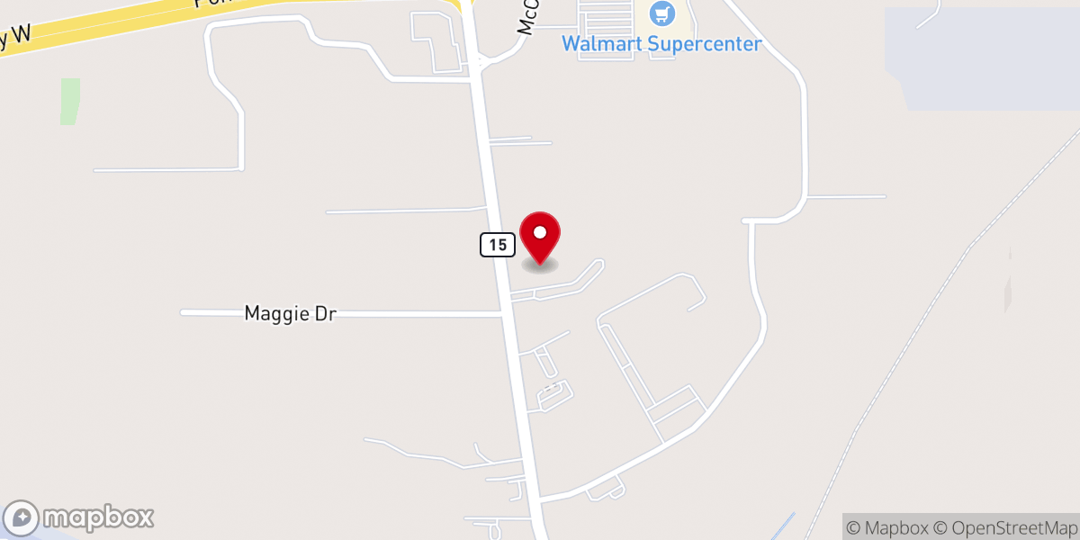 Map showing location of By Faith Baptist Church