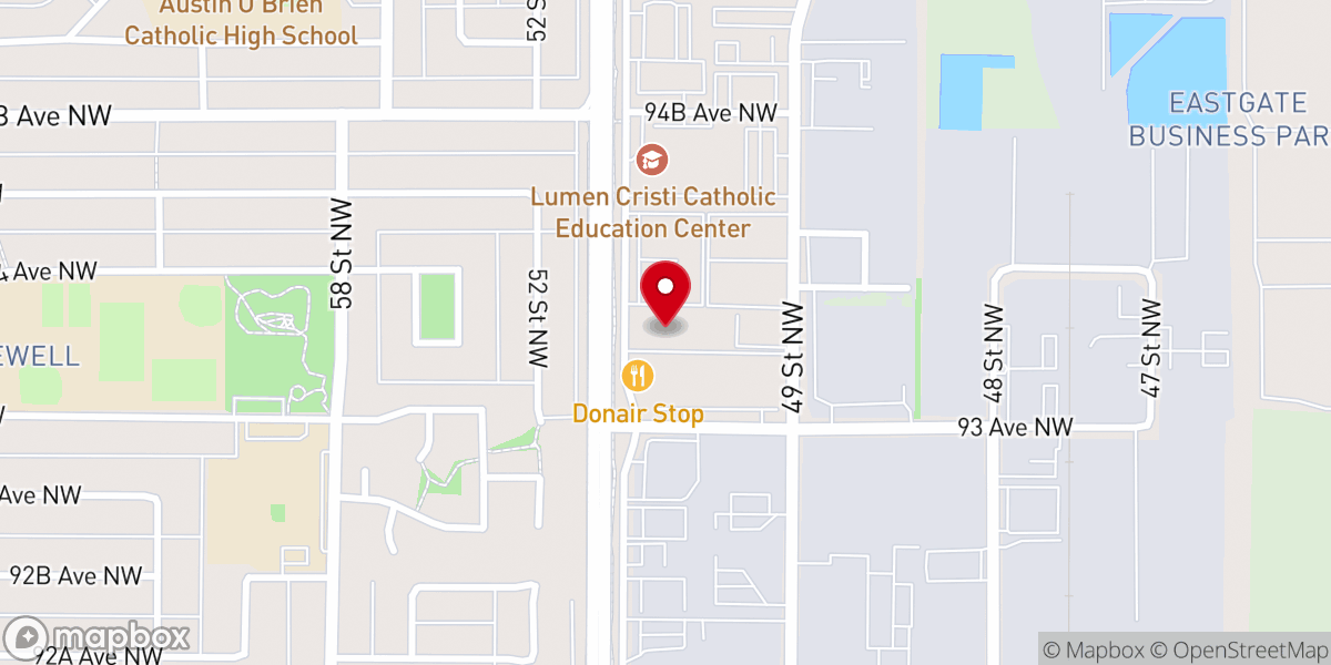 Map showing location of Grace Fellowship Church Edmonton