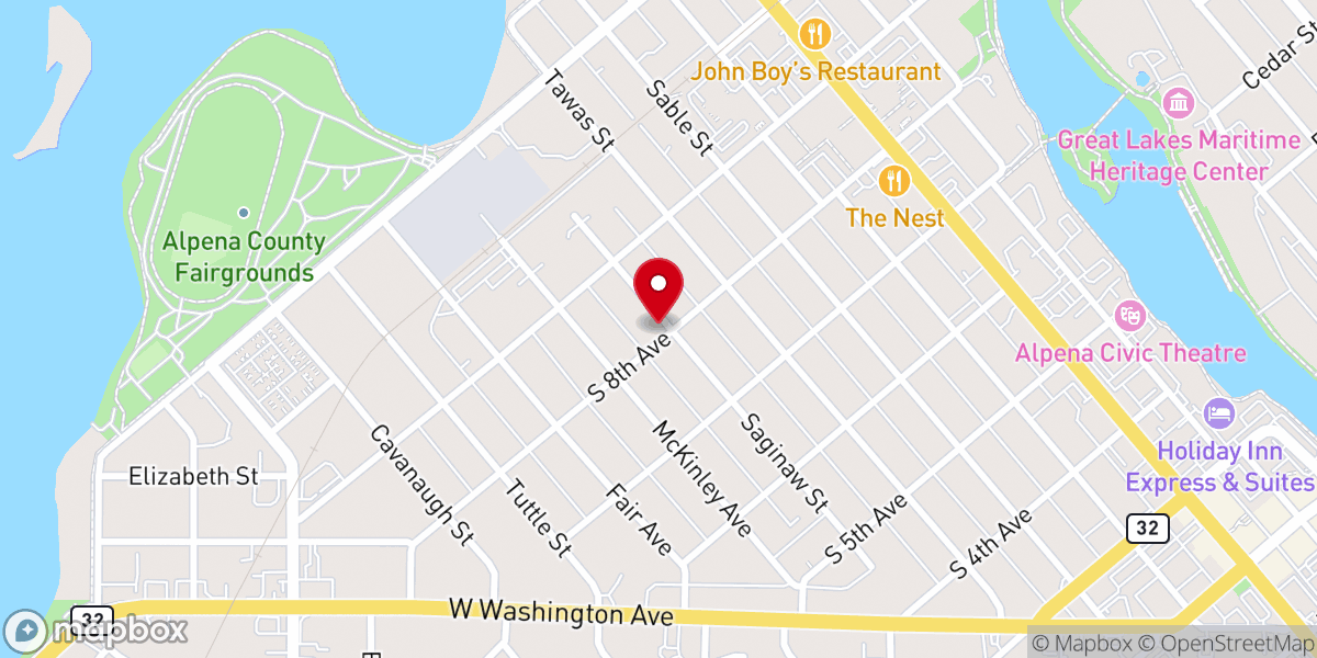 Map showing location of Church of Christ