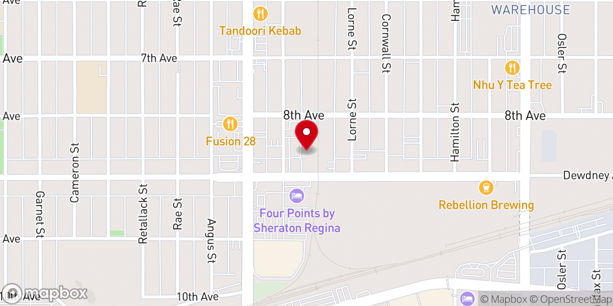 Map showing location of Church of Pentecost Regina