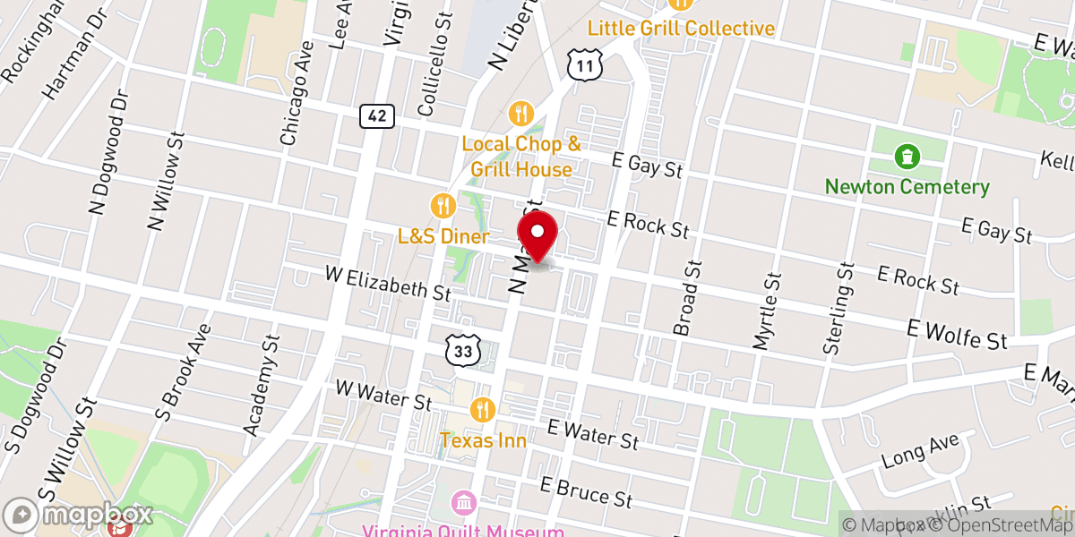 Map showing location of Blessed Sacrament Catholic Church