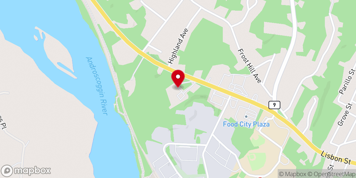 Map showing location of Lisbon Falls Christian Academy