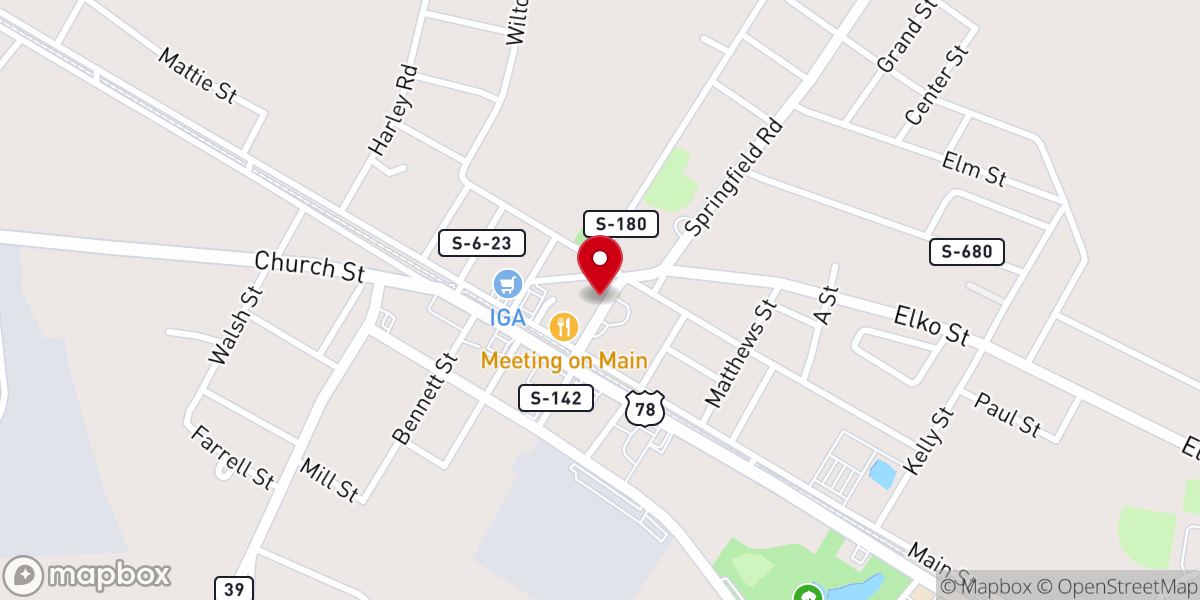 Map showing location of Williston Presbyterian Church