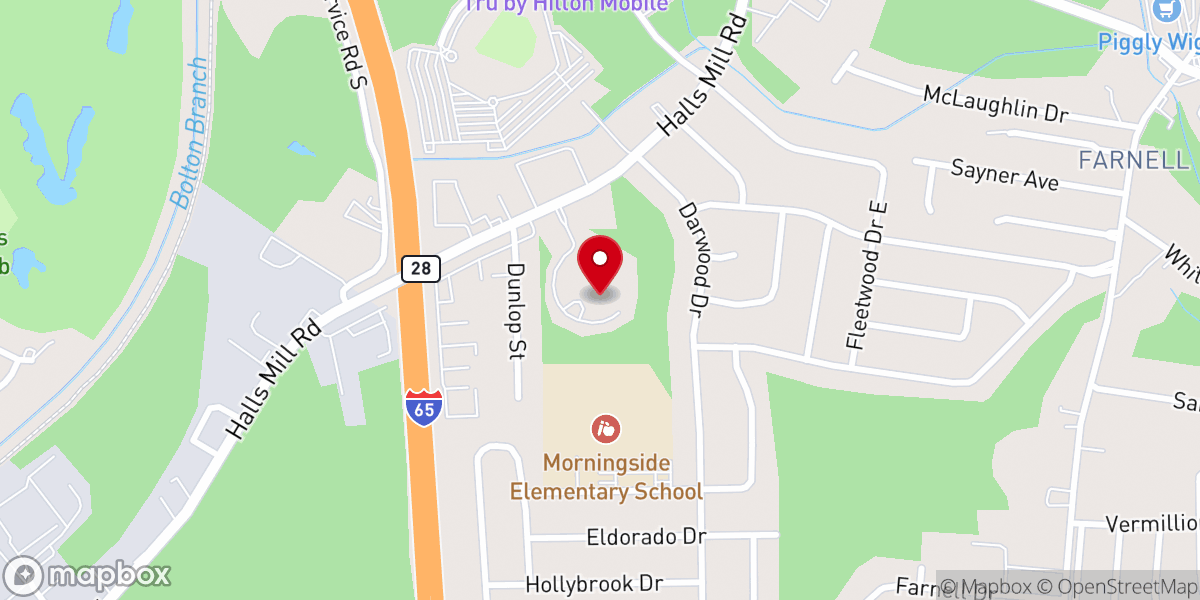 Map showing location of Living Word Christian Center