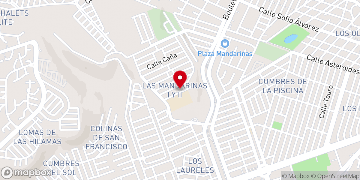 Map showing location of Iglesia Bautista Lluvias de Gracia
