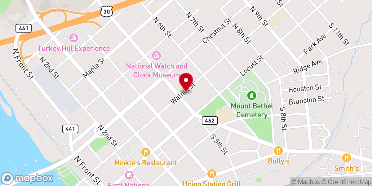 Map showing location of Columbia United Methodist Church