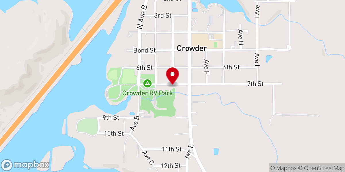 Map showing location of Freewill Baptist Church