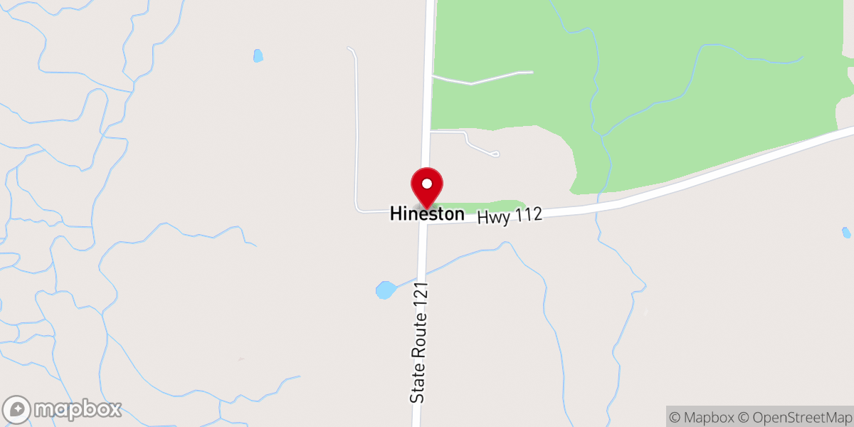 Map showing location of Hineston