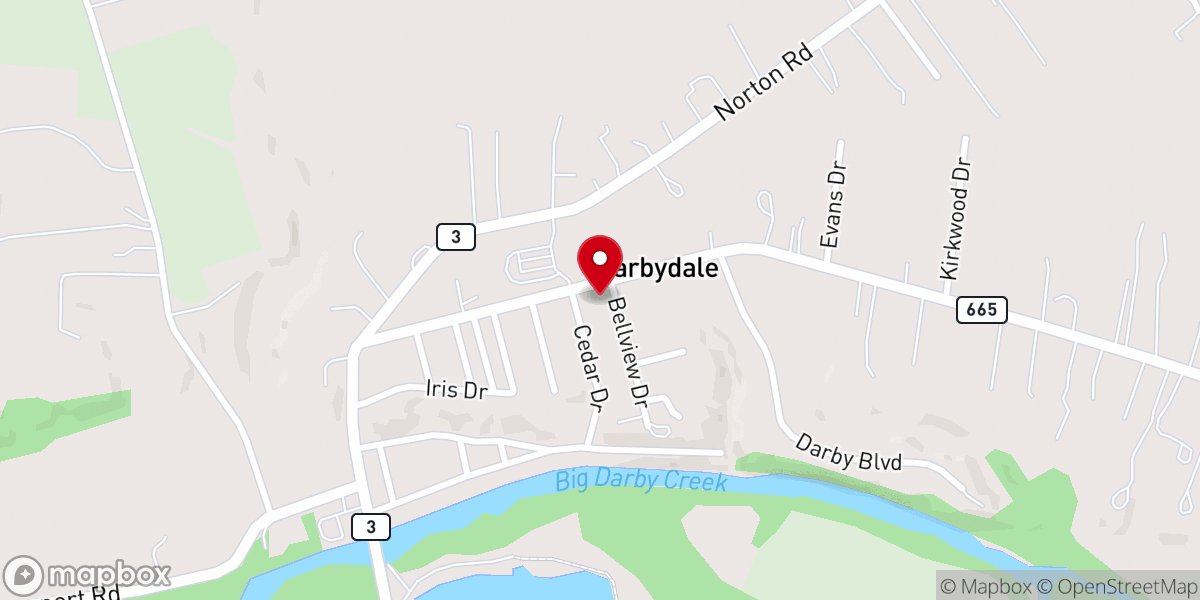 Map showing location of Mt Calvary Freewill Baptist