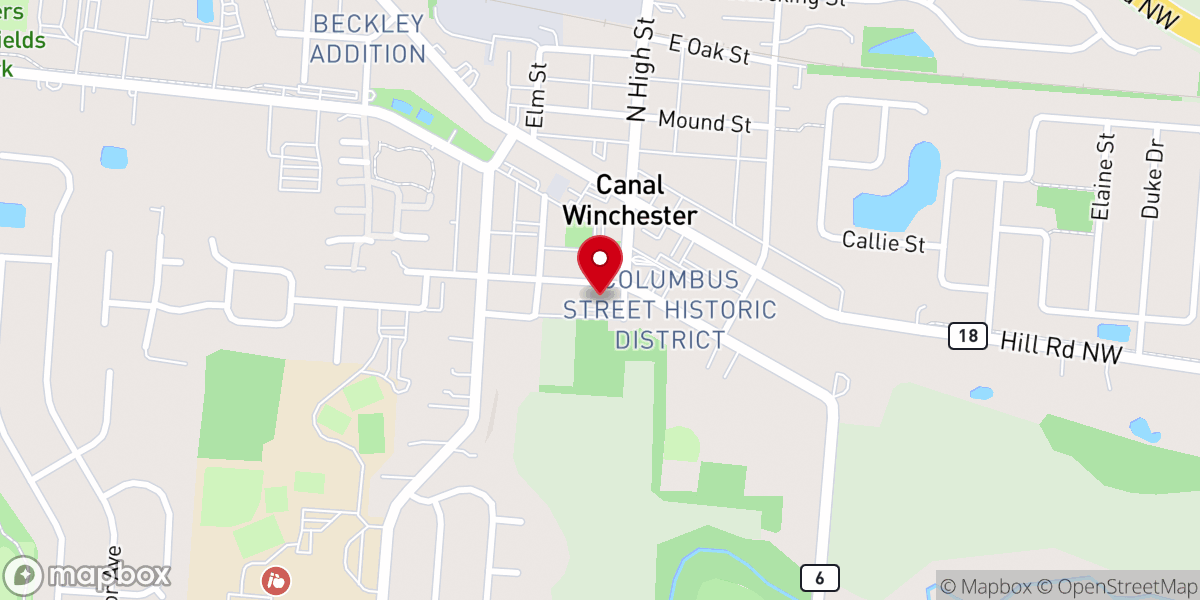 Map showing location of Canal Winchester Methodist Church