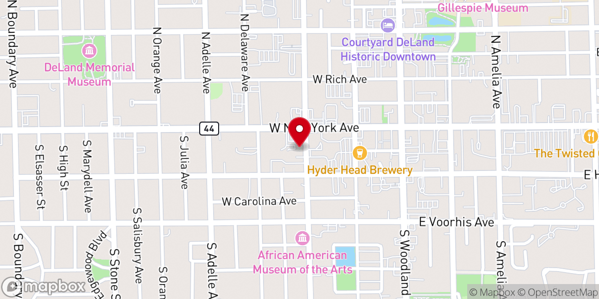 Map showing location of Community Unitarian Universalist Church of Volusia County Inc