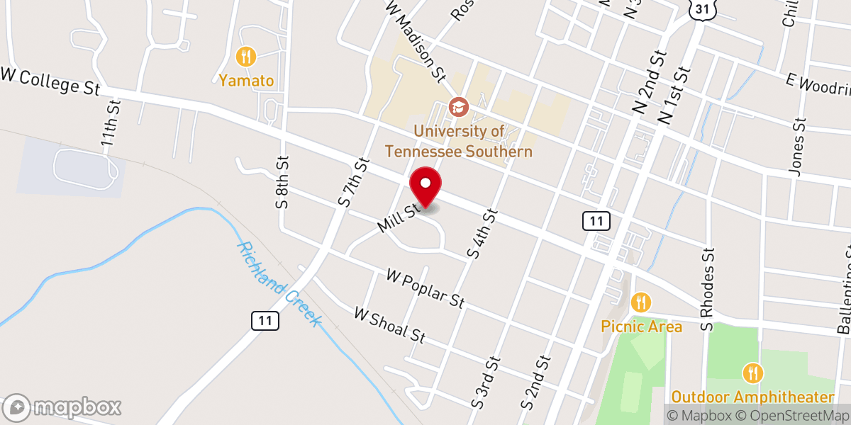 Map showing location of Campbell Chapel African Methodist Episcopal Church