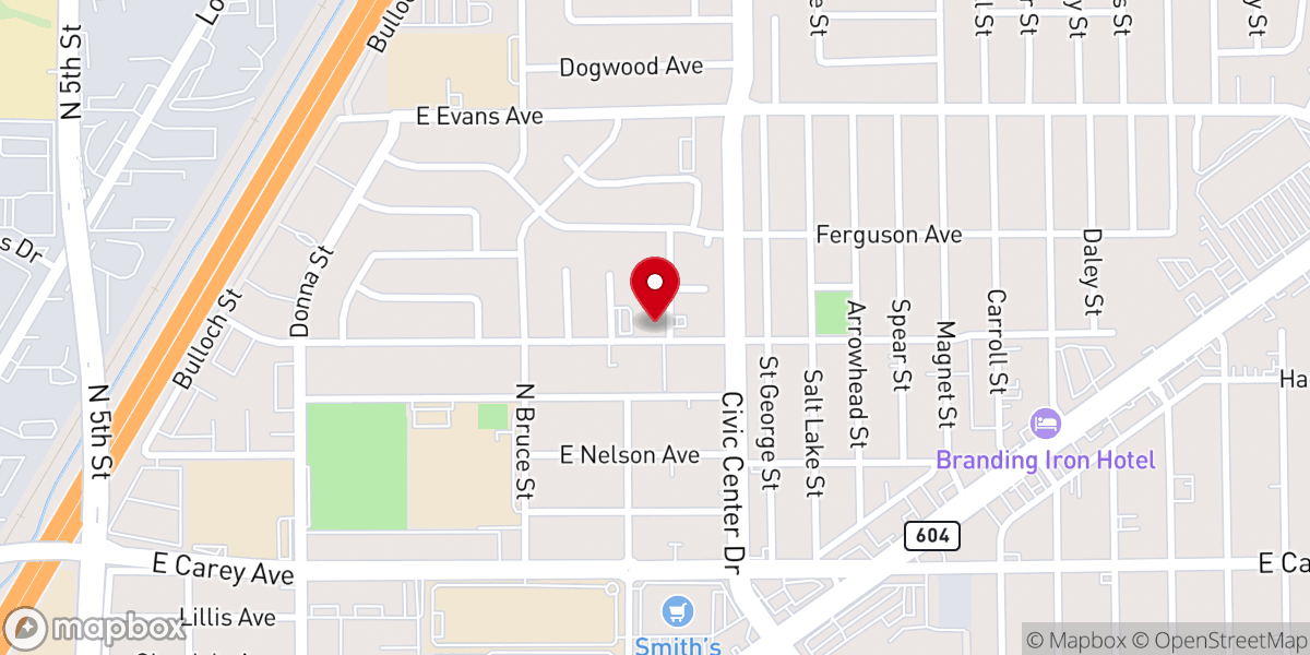 Map showing location of Calvary Southern Baptist Church