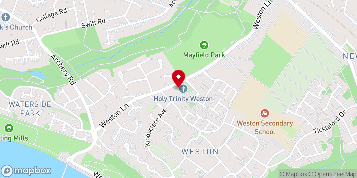 Map showing location of Holy Trinity Weston