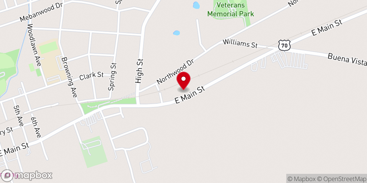 Map showing location of Huntington First Pentecostal Church