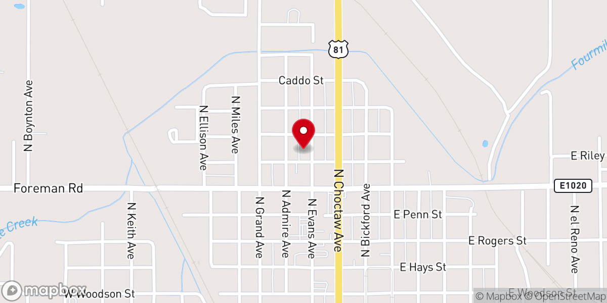 Map showing location of Austin Chapel Methodist Church