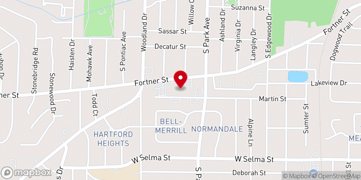 Map showing location of Ridgecrest Baptist Church