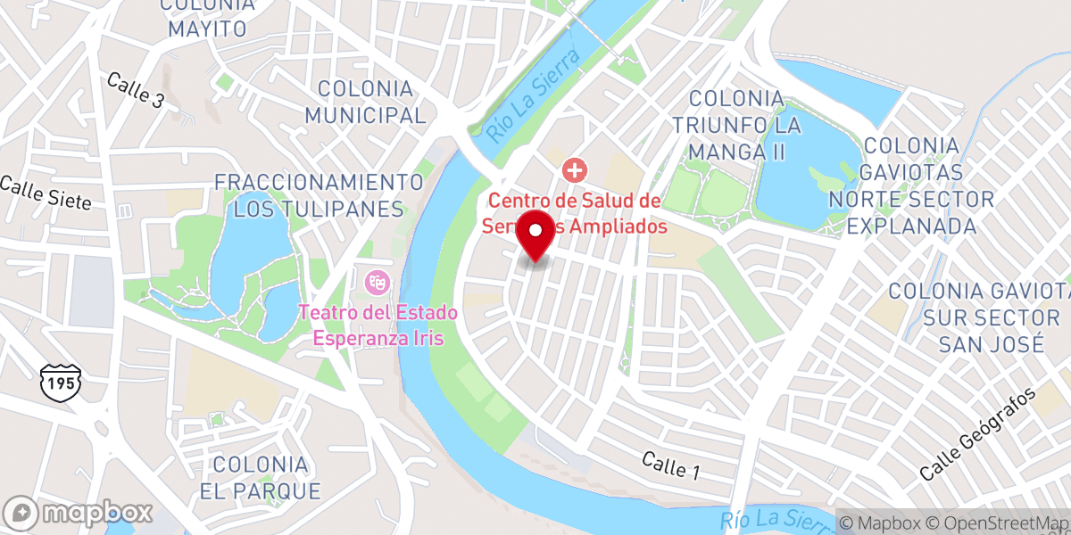 Map showing location of Casa de Oración Jesucristo Viene