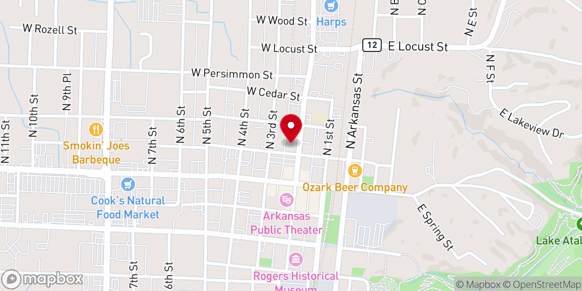 Map showing location of Downtown Church of Christ
