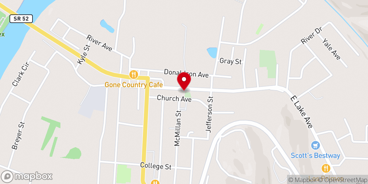 Map showing location of Celina First Baptist