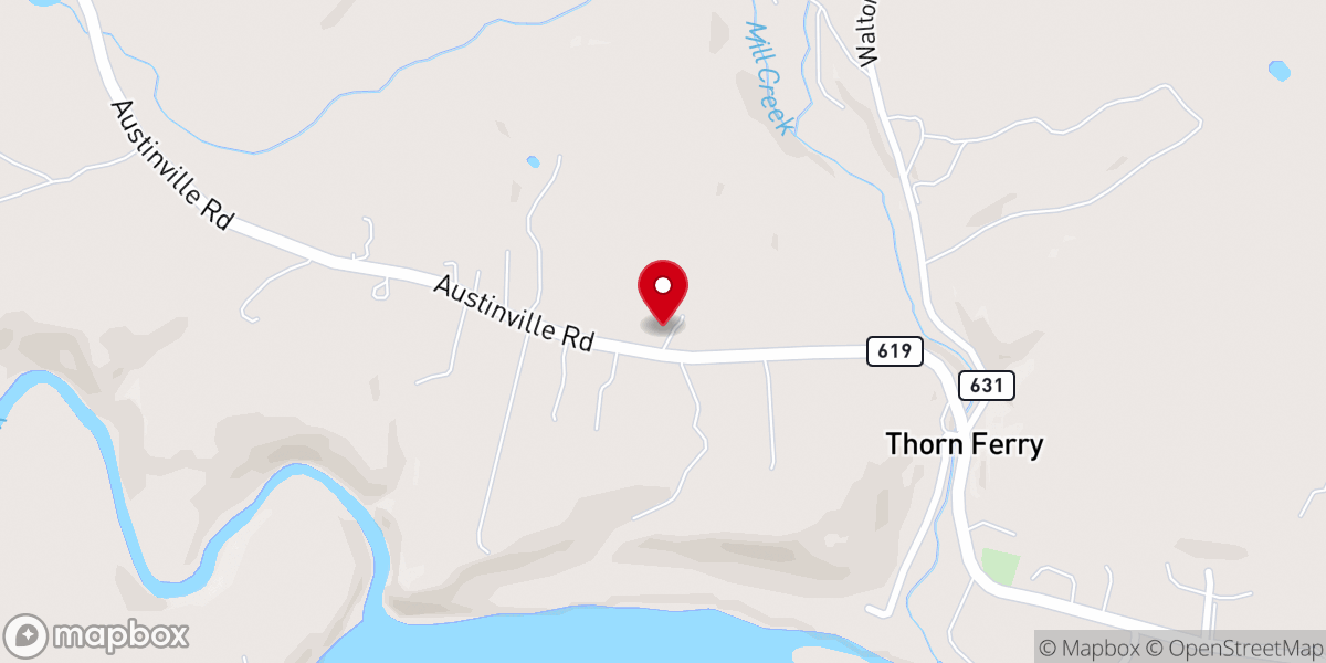 Map showing location of Austinville Pentecostal Hlnss