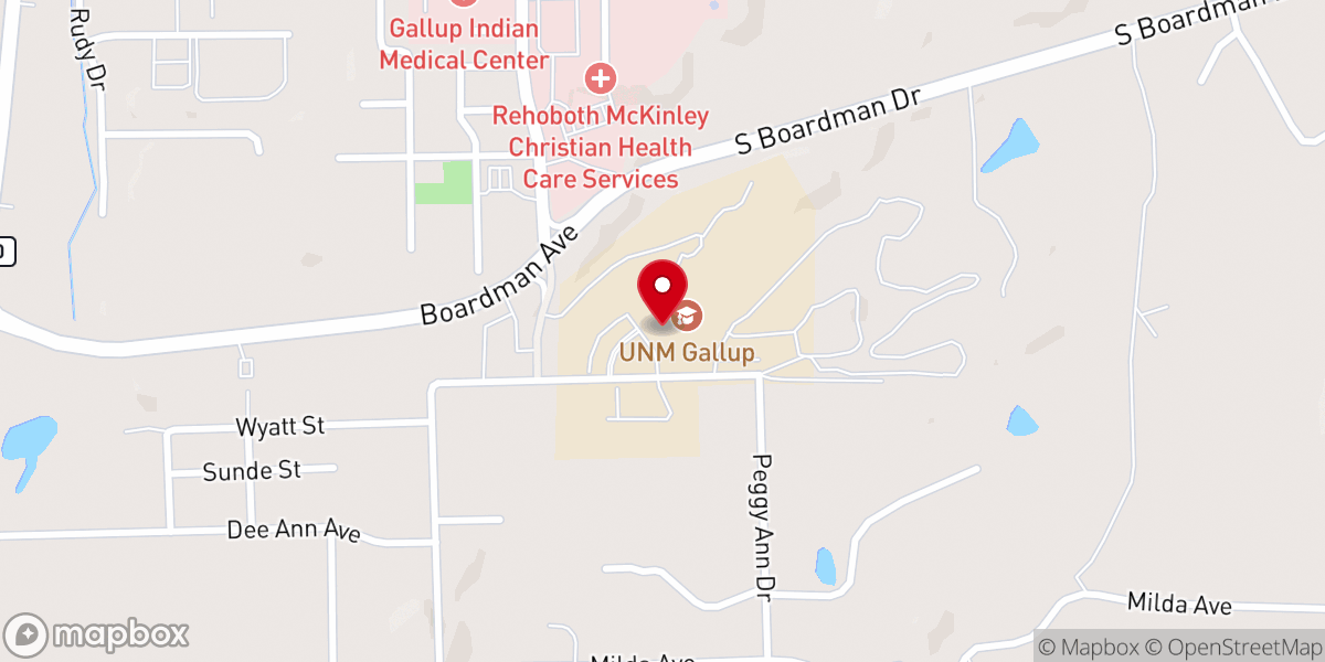 Map showing location of UNM Gallup
