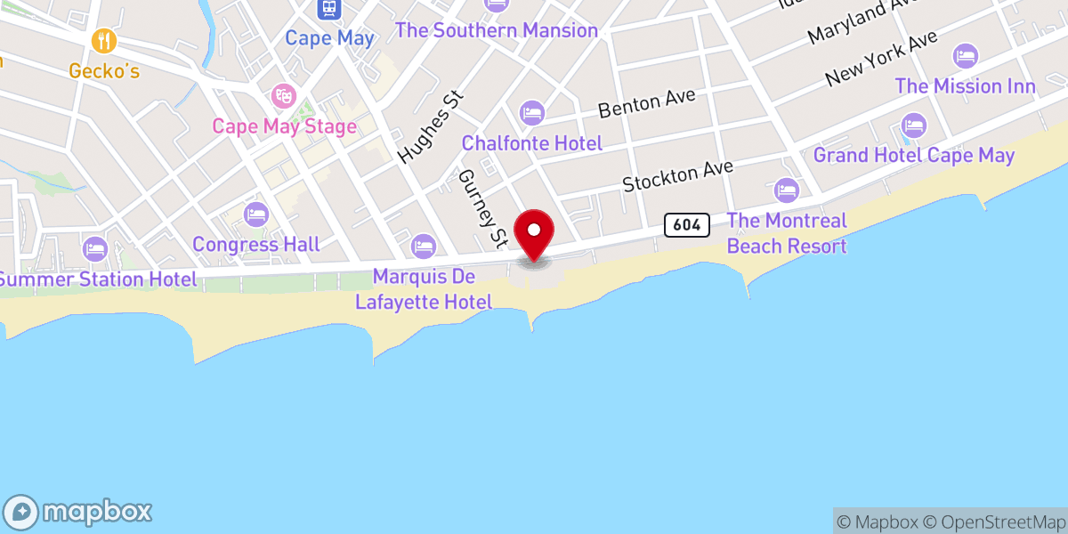 Map showing location of Cape May Convention Hall