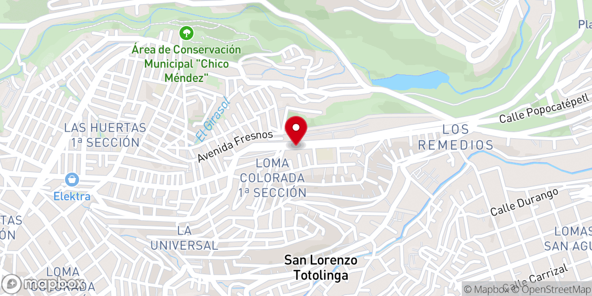 Map showing location of Parroquía de la Santísima Trinidad