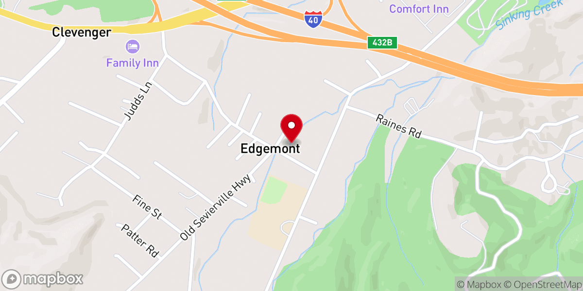 Map showing location of Edgemont Church of God