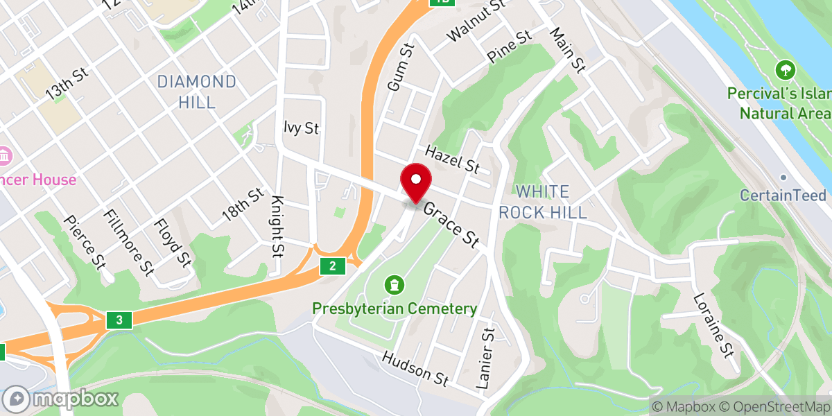 Map showing location of Amazing Grace Baptist Church