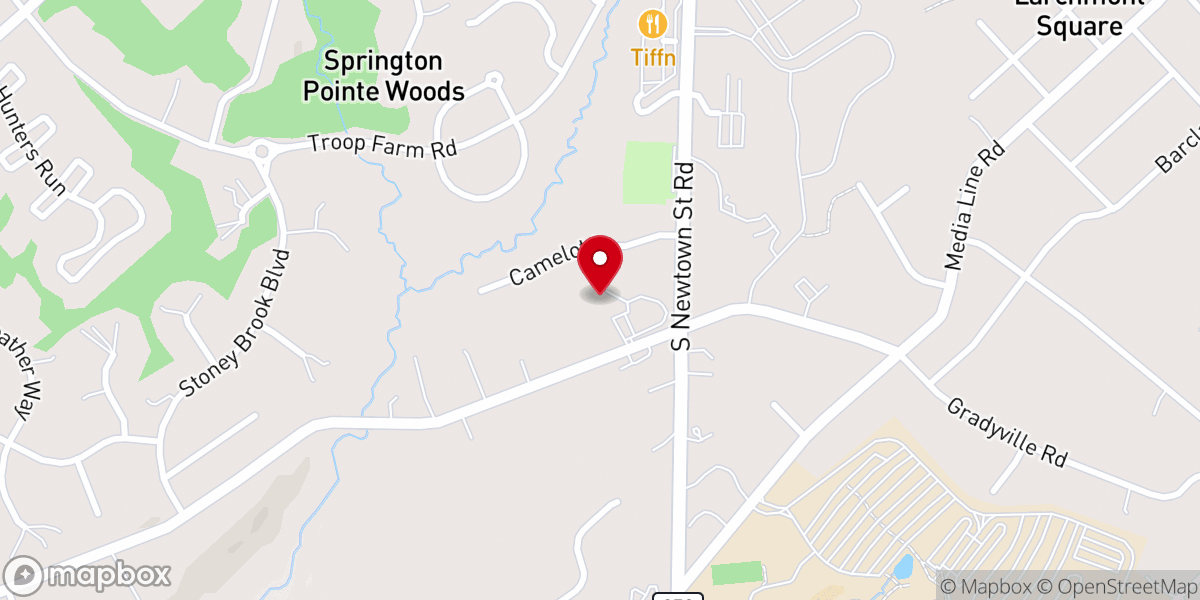 Map showing location of Spruce Street Baptist Church