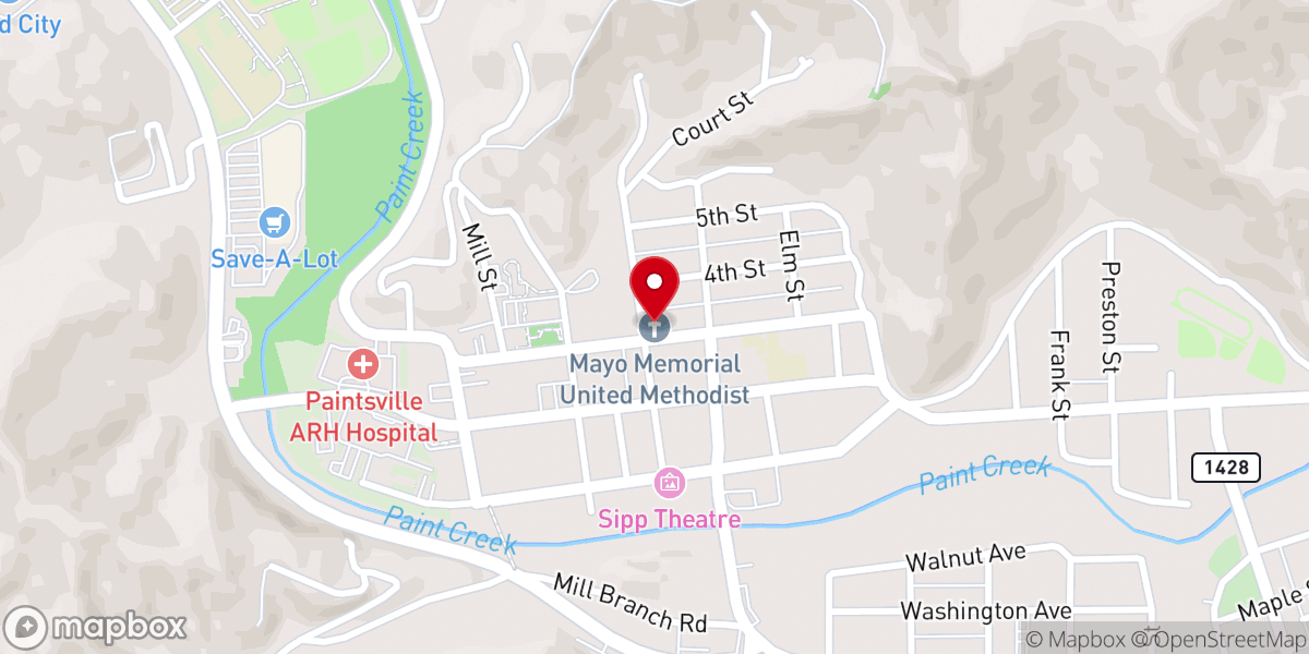 Map showing location of Mayo Memorial United Methodist