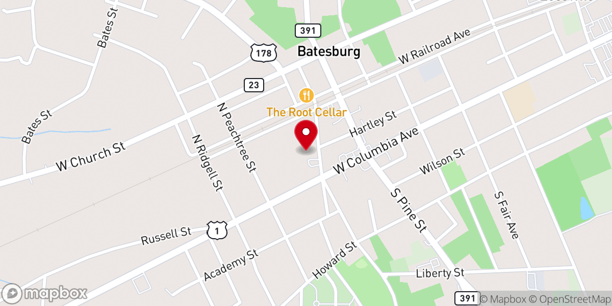 Map showing location of Faith Evangelical Lutheran Church