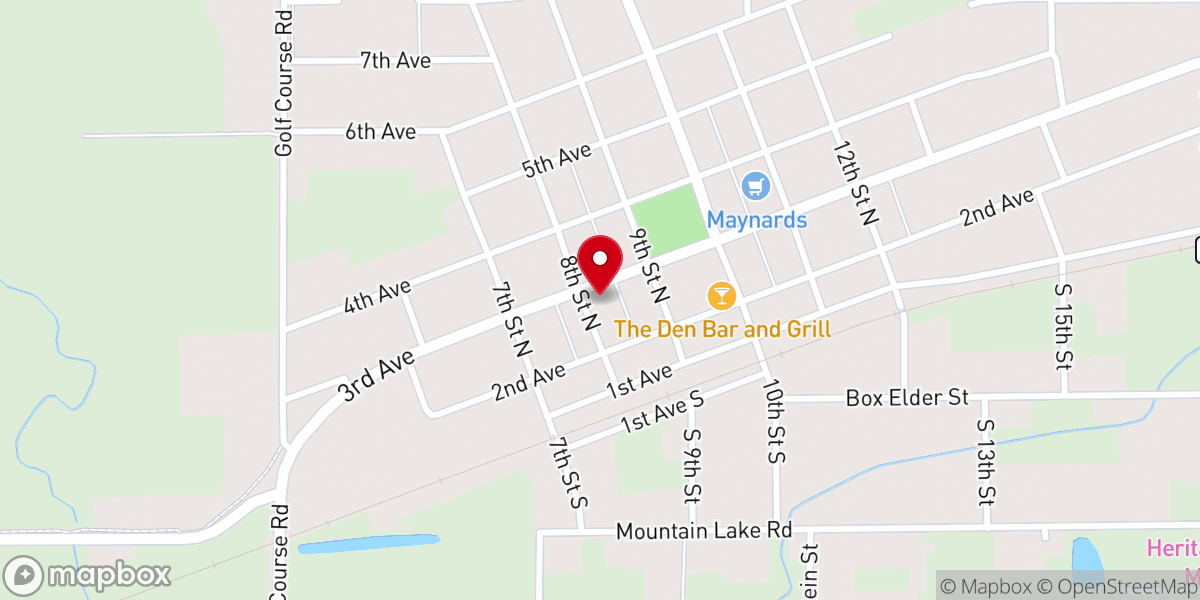 Map showing location of Center Point Church