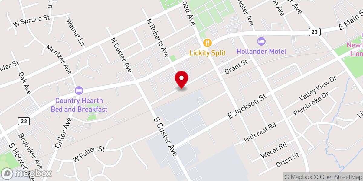 Map showing location of Warehouse 100