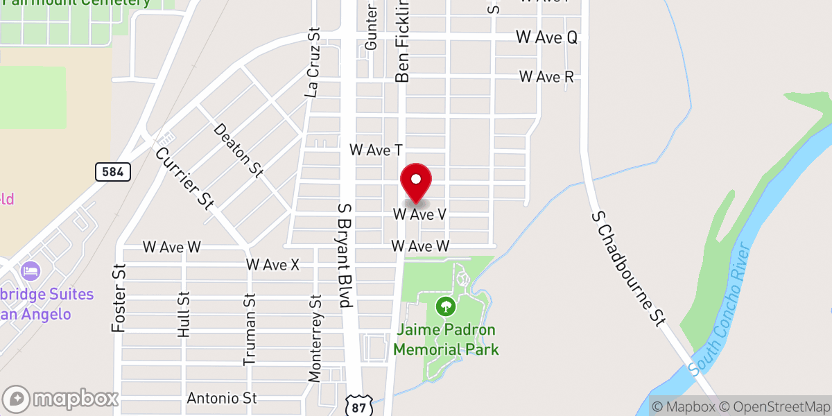 Map showing location of Ben Ficklin Iglesia de Cristo